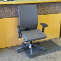 Lacasse Saggio Black and White Adjustable Task Chair with Arms